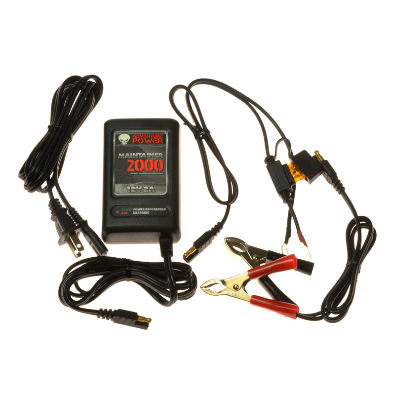 12 Volt 2.0 Amp Battery Trickle Charger Maintainer for Scooters, ATVs, & Dirt Bikes